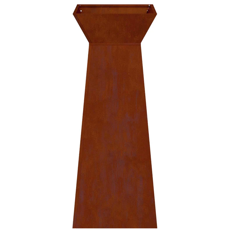 Maceta Pilar Oxidado 40 X 40 X 100 Cm Acero Oxidado