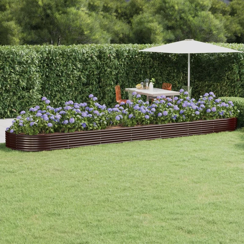 Jardinera Arriate Acero Galvanizado Marrón 600x140x36cm