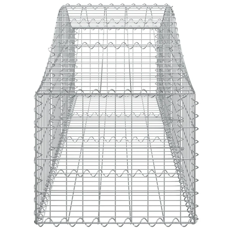 Cestas De Gaviones 14 Uds Forma De Arco Hierro 200x50x40/60 Cm