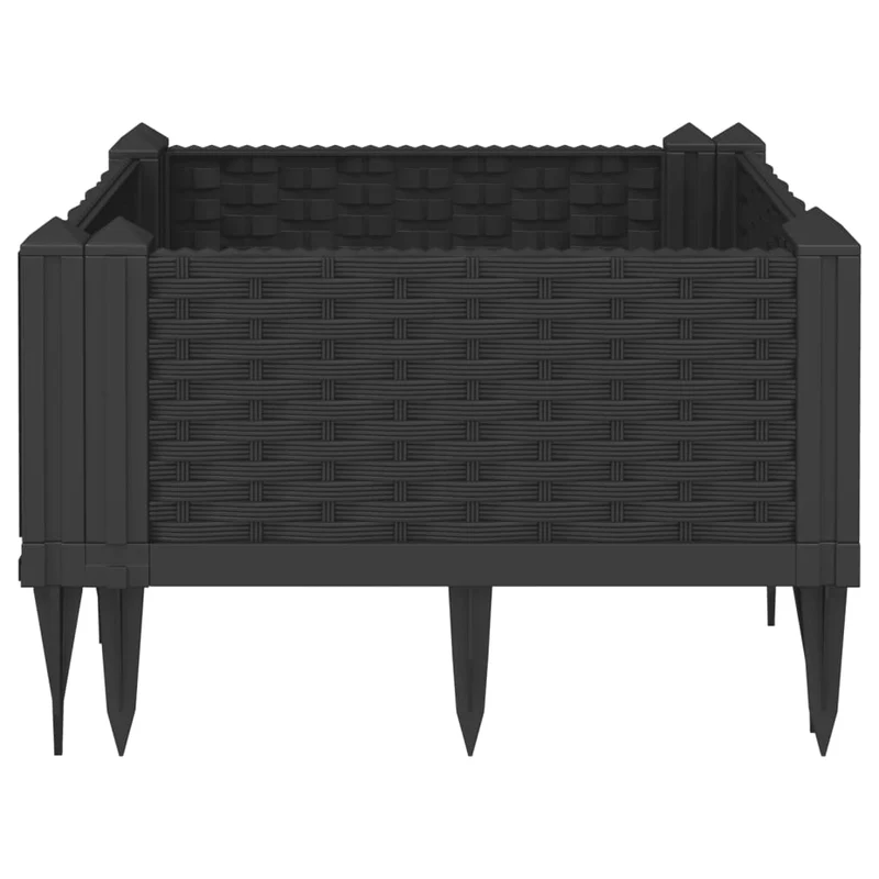 Jardinera Con Clavijas Pp Negro 42,5x42,5x28,5 Cm