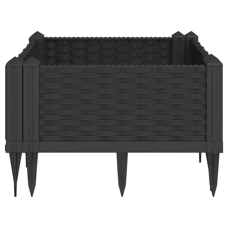 Jardinera Con Clavijas Pp Negro 42,5x42,5x28,5 Cm
