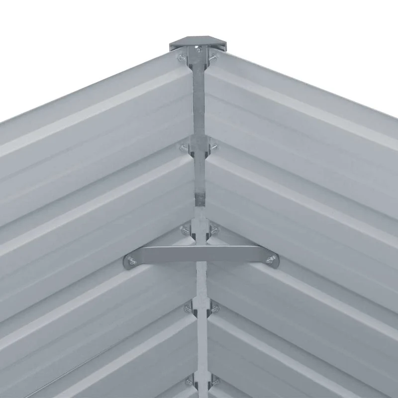Jardinera Elevada 160x80x77 Cm Acero Galvanizado Gris