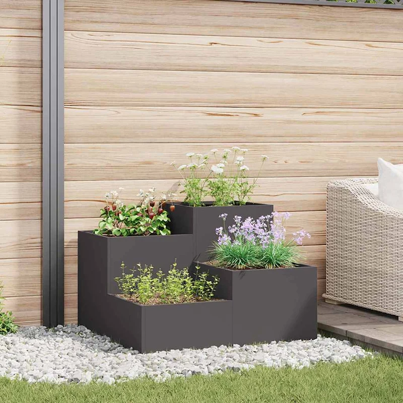 Maceta Para Jardín Negro 100 X 100 X 60 Cm Acero