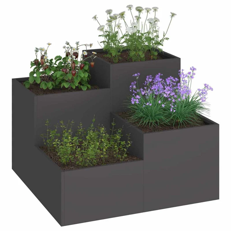 Maceta Para Jardín Negro 100 X 100 X 60 Cm Acero