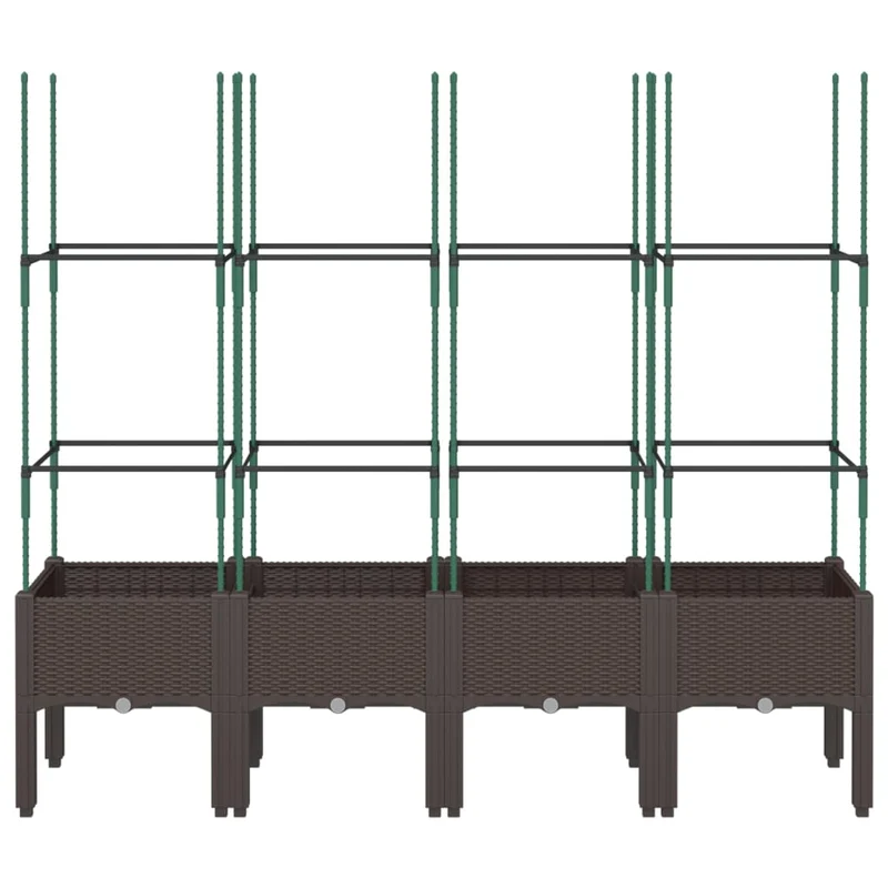 Jardinera Con Enrejado Pp Marrón 160x40x142,5 Cm