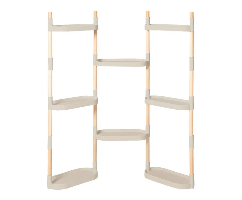 Soporte Modular Citysens De 8 Bandejas – Gris, Polipropileno 100% Reciclado Y Madera Ecológica Pefc