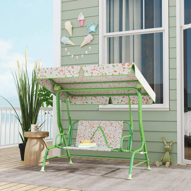 Aiyaplay Columpio De Jardín Exterior Para Niños De +3 Años 112x75x120 Cm Verde