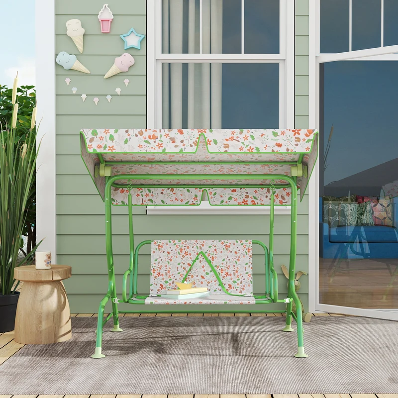 Aiyaplay Columpio De Jardín Exterior Para Niños De +3 Años 112x75x120 Cm Verde