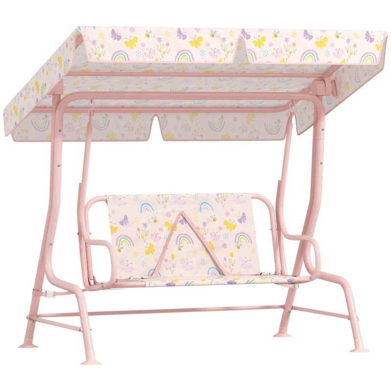 Aiyaplay Columpio De Jardín Exterior Para Niños De +3 Años 112x75x120 Cm Rosa