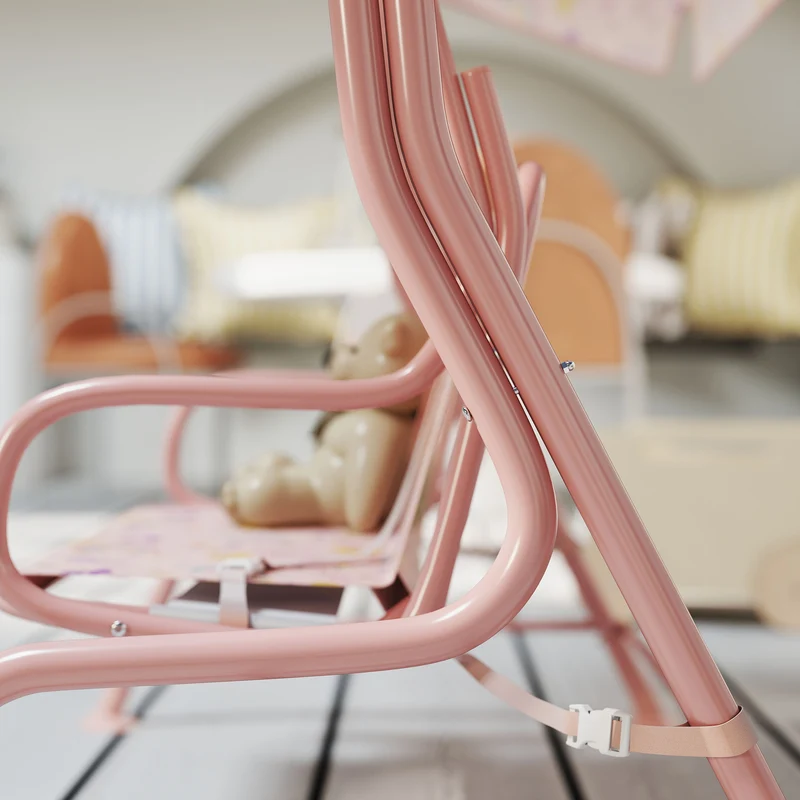 Aiyaplay Columpio De Jardín Exterior Para Niños De +3 Años 112x75x120 Cm Rosa