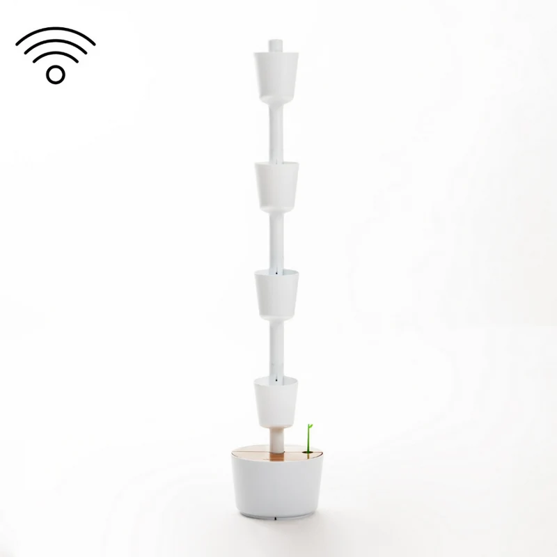 Macetero Vertical Citysens Con Riego Inteligente De 4 Macetas – Blanco, Polipropileno 100% Reciclado