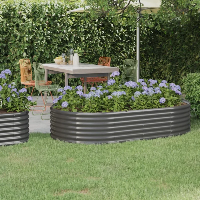 Jardinera Arriate Acero Galvanizado Gris 175x100x36 Cm