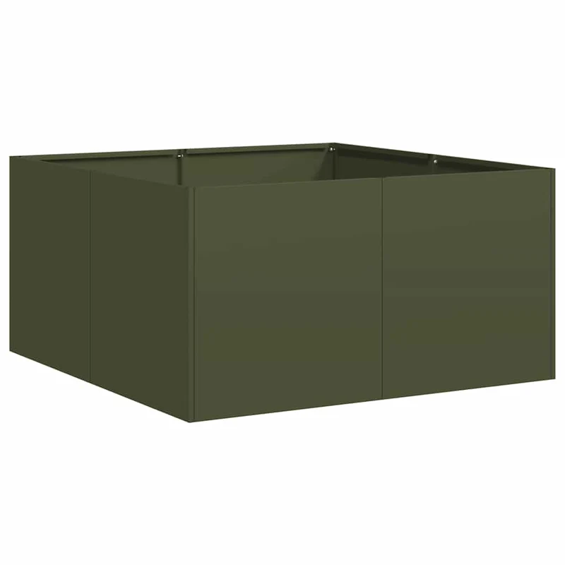 Jardinera De Acero Laminado En Frío Verde Oliva 80x80x40 Cm