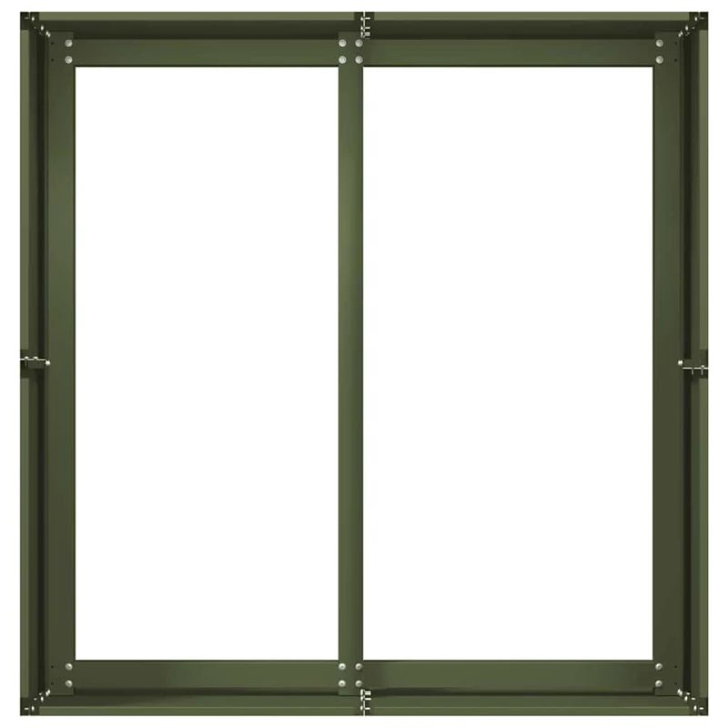 Jardinera De Acero Laminado En Frío Verde Oliva 80x80x40 Cm