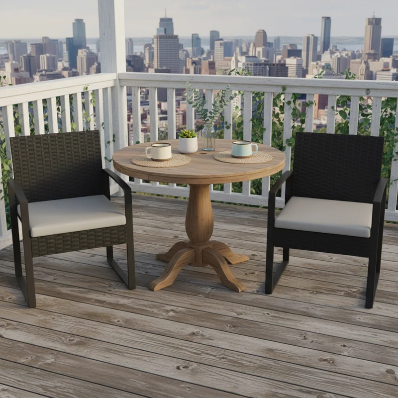 Outsunny Muebles De Jardín Con 2 Sillas Con Cojines Lavables Y Mesa De Vidrio