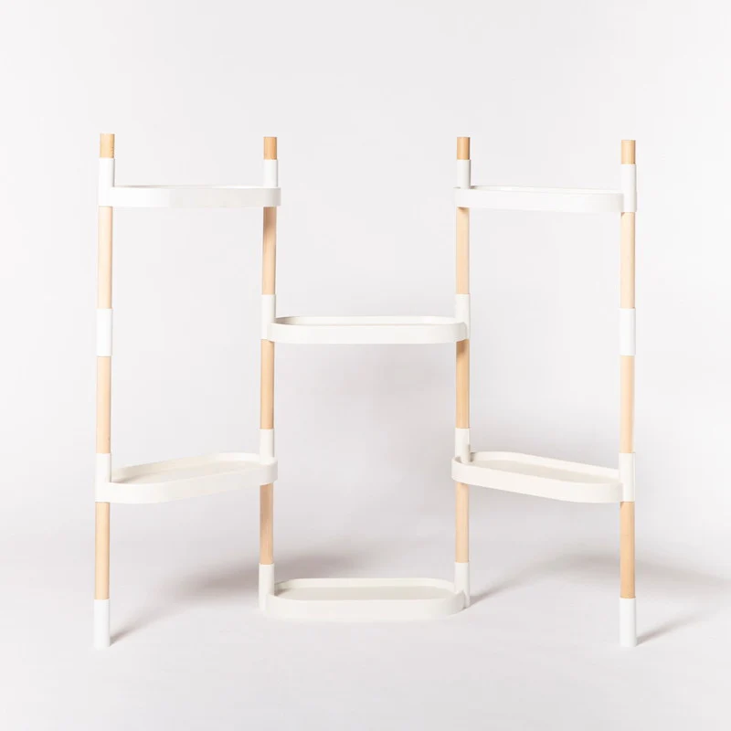 Soporte Modular Citysens De 6 Bandejas – Blanco, Polipropileno 100% Reciclado Y Madera Ecológica Pefc