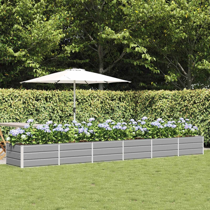 Jardinera Gris Claro 480 X 80 X 45 Cm Acero