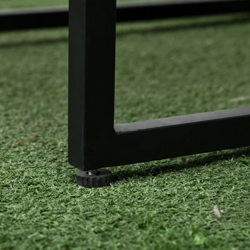 Outsunny Conjunto De Mesa Y Sillas De Jardín Exterior De 3 Piezas Natural Negro