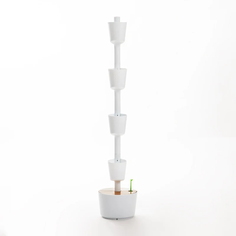 Huerto Vertical De Interior Citysens Con Riego Manual De 4 Macetas – Blanco, Polipropileno 100% Reciclado