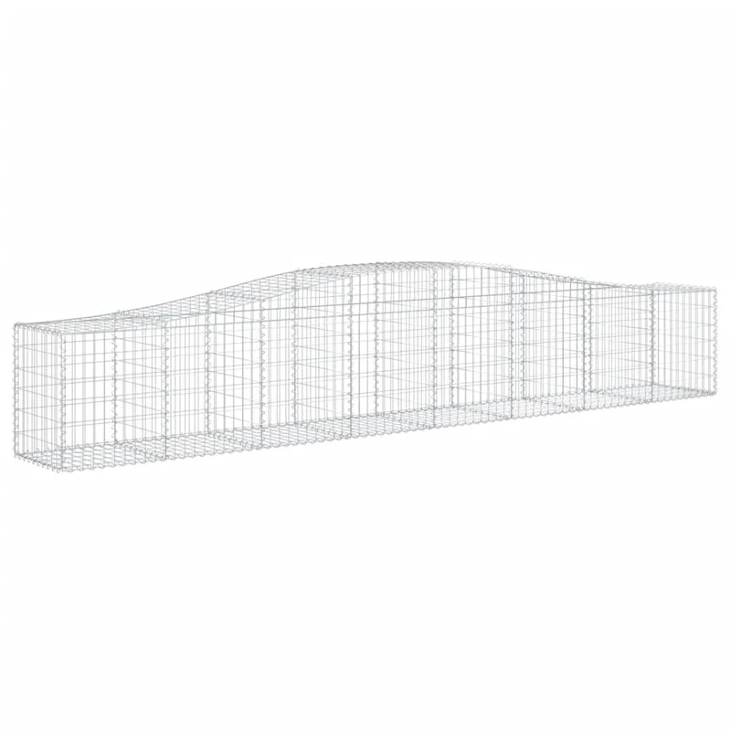 Cestas De Gaviones 15 Uds Forma De Arco Hierro 400x50x60/80 Cm