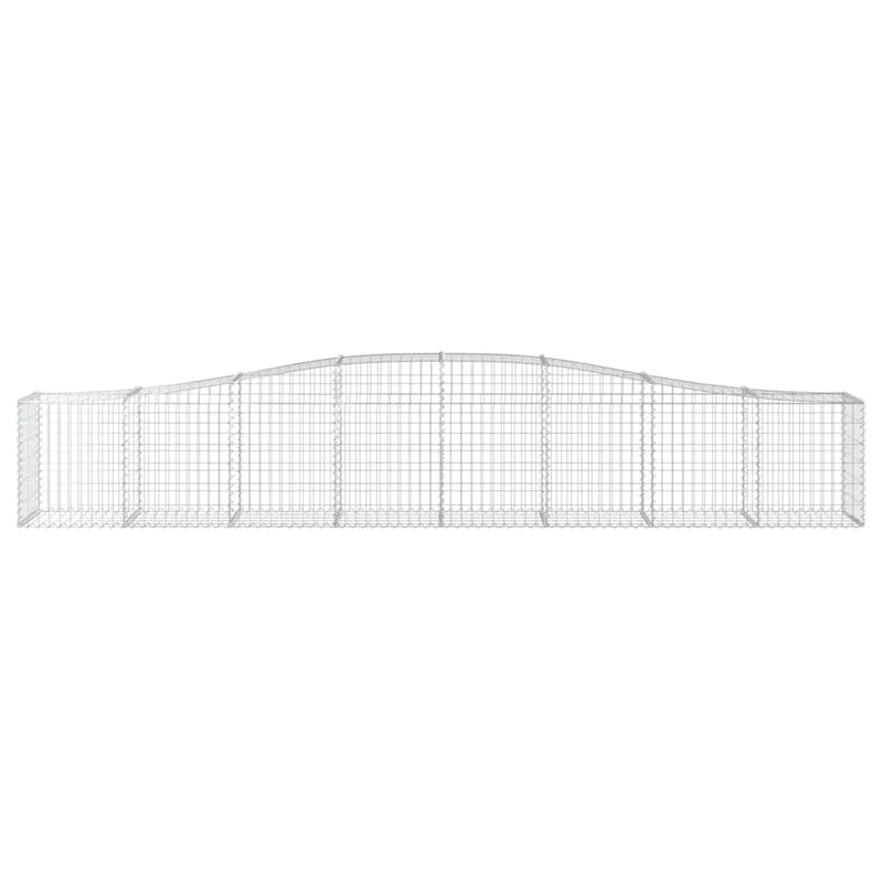 Cestas De Gaviones 15 Uds Forma De Arco Hierro 400x50x60/80 Cm