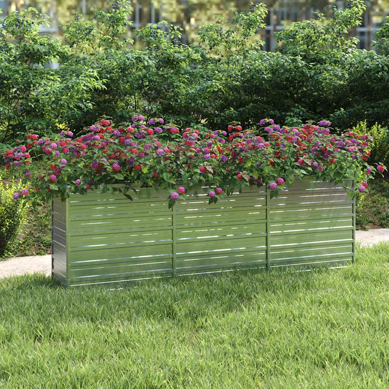 Arriate De Acero Galvanizado Plateado 240x40x77 Cm