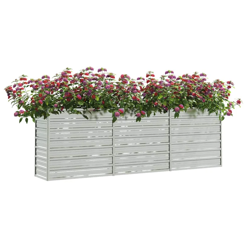 Arriate De Acero Galvanizado Plateado 240x40x77 Cm
