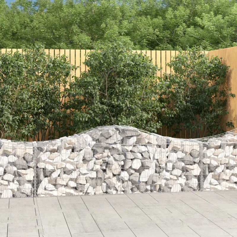 Cestas Gaviones 2 Uds Forma De Arco Hierro 200x50x60/80 Cm