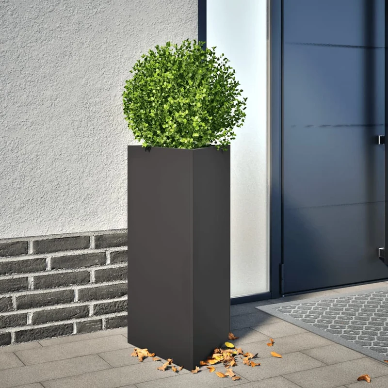 Jardinera Triangular Acero Negro 40x34,5x75 Cm