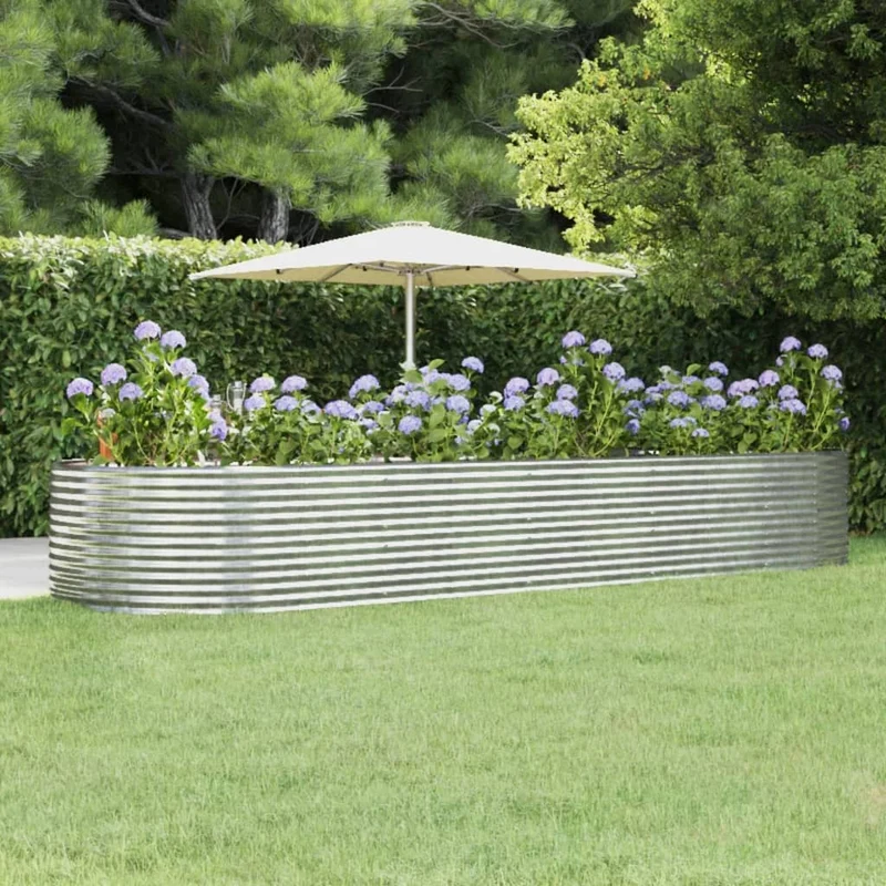 Jardinera Arriate Acero Galvanizado Plata 447x140x68 Cm