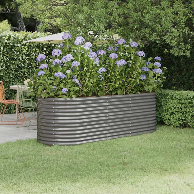 Jardinera Arriate Acero Galvanizado Gris 224x80x68 Cm
