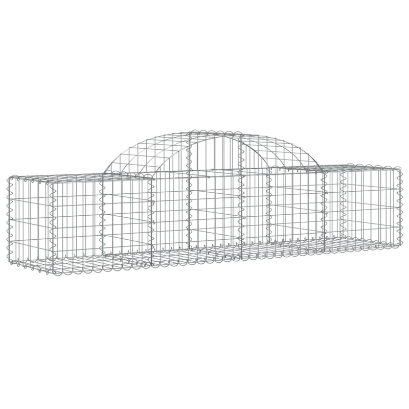 Cestas De Gaviones 11 Uds Forma De Arco Hierro 200x50x40/60 Cm