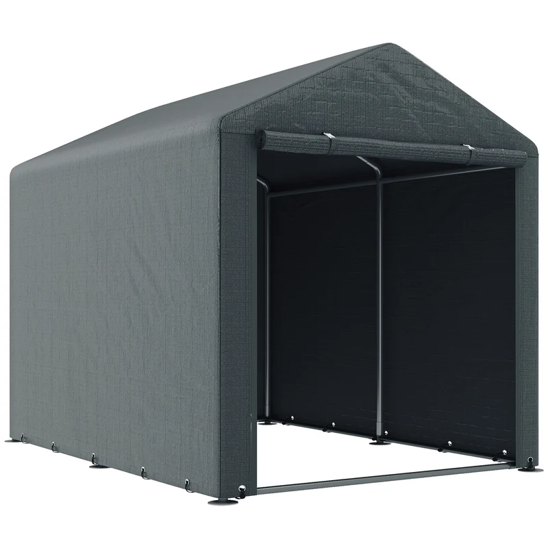 Outsunny Carpa Para Herramientas Bicicletas Y Motos 1,6x2,2x1,7 M Gris Oscuro