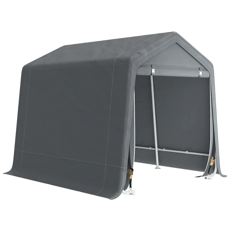 Outsunny Carpa De Jardín Para Herramientas Bicicletas Motos 2,4x2x2 M Gris
