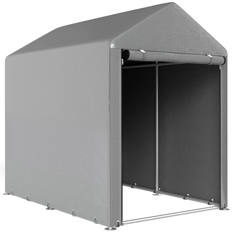 Outsunny Carpa De Jardín Para Herramientas Bicicletas Motos 1,2x1,8x1,65 M Gris