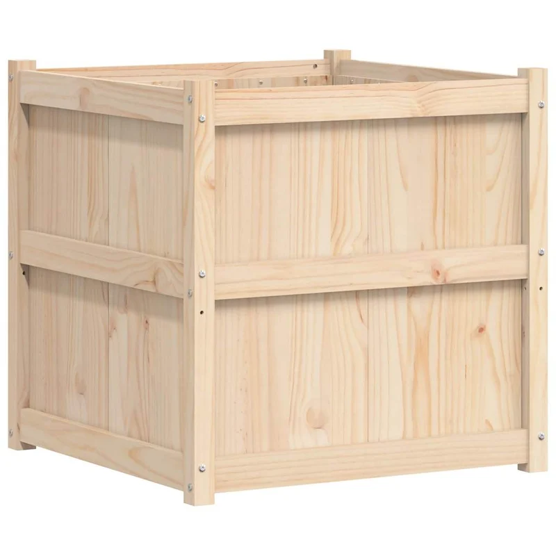 Jardinera De Madera Maciza De Pino 70x70x70 Cm