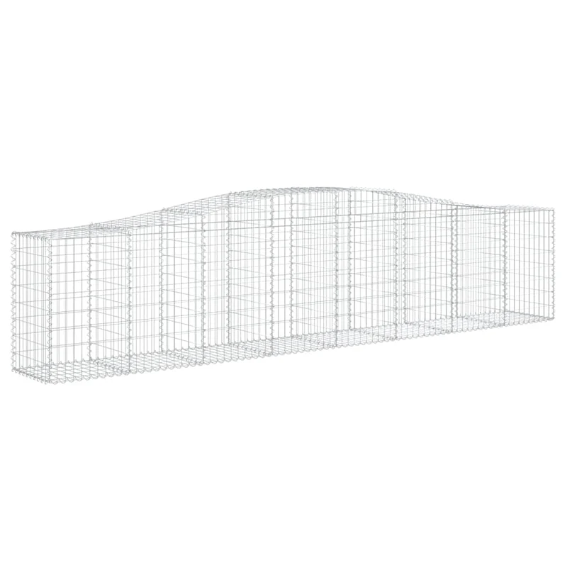 Cestas De Gaviones 8 Uds Forma De Arco Hierro 400x50x80/100 Cm