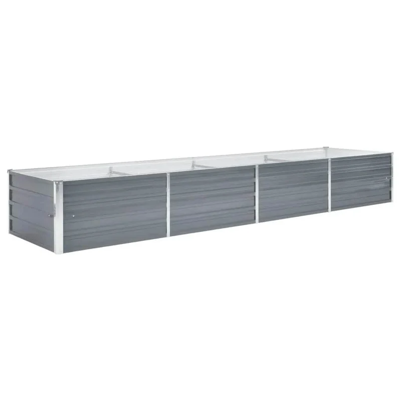 Arriate De Jardín De Acero Galvanizado Gris 320x80x45 Cm