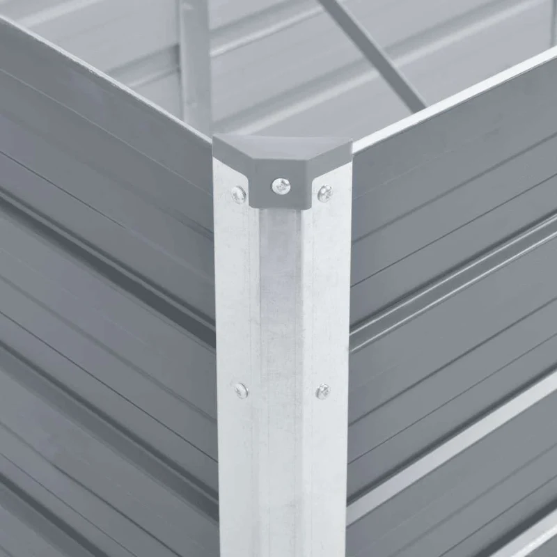 Arriate De Jardín De Acero Galvanizado Gris 320x80x45 Cm