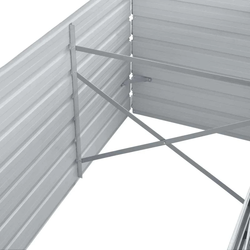 Arriate De Jardín De Acero Galvanizado Gris 320x80x45 Cm