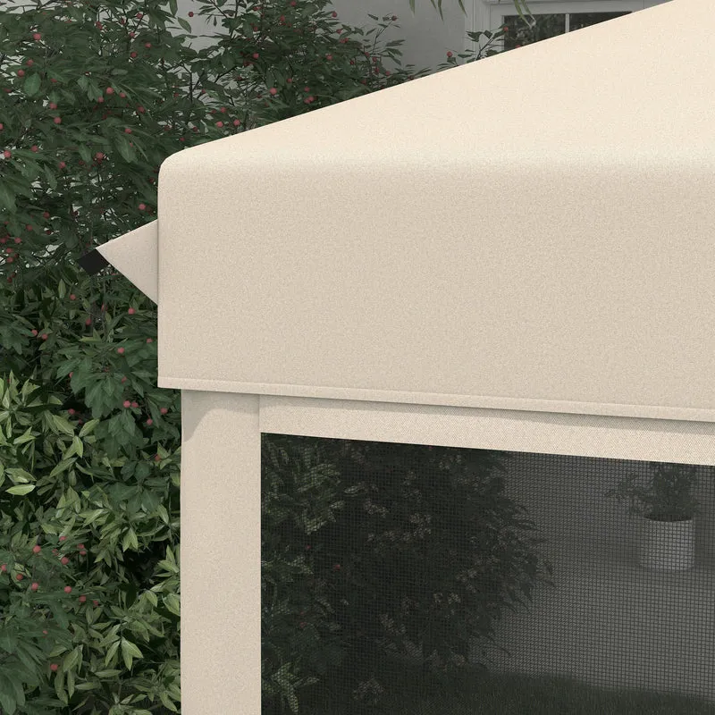 Outsunny Carpa Plegable 3x3 M Con Mosquiteras Anti-uv Marco De Acero Beige