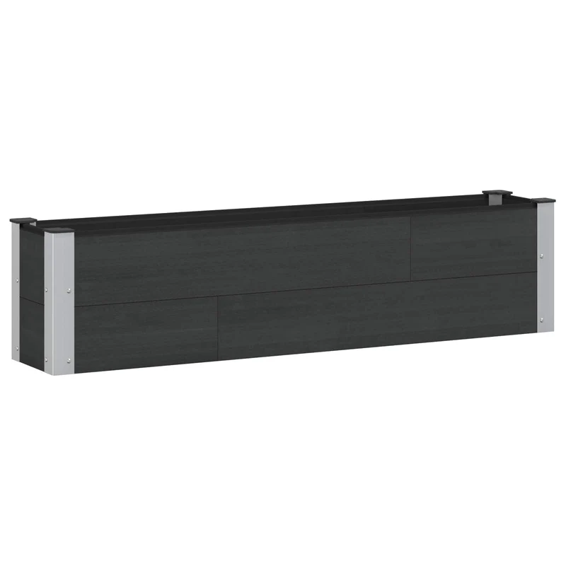 Arriate Elevado Negro 150 X 30 X 36 Cm Wpc Y Aluminio