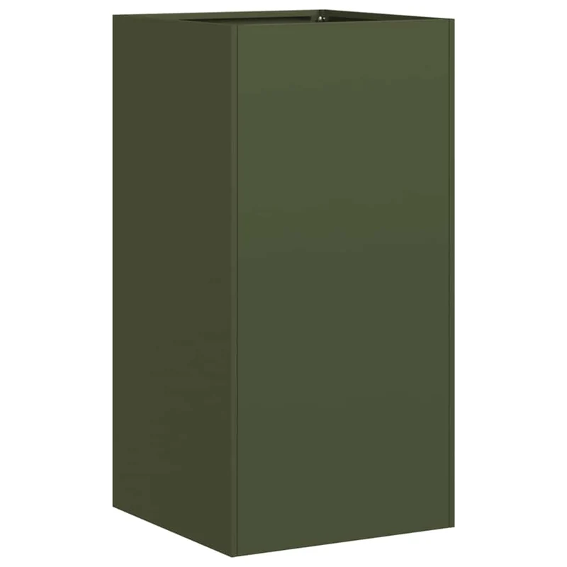 Jardinera De Acero Laminado En Frío Verde Oliva 40x40x80 Cm