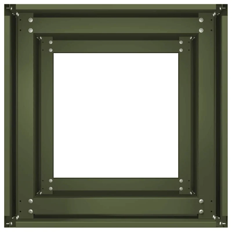 Jardinera De Acero Laminado En Frío Verde Oliva 40x40x80 Cm