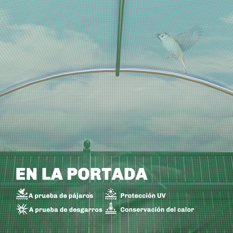 Outsunny Invernadero De Exterior 2,8x2x1,9 M Con Estantes Puerta Enrollable