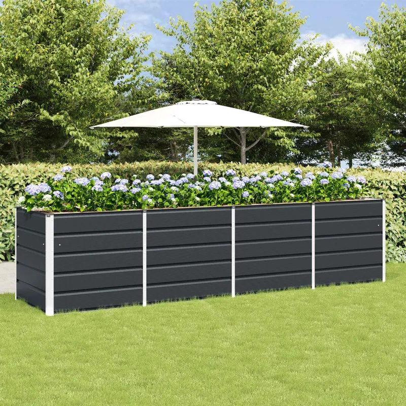 Jardinera Antracita 320 X 80 X 75 Cm Acero