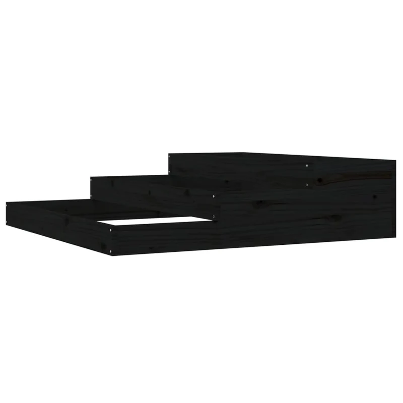 Jardinera Madera Maciza De Pino Negro 107x107x27 Cm