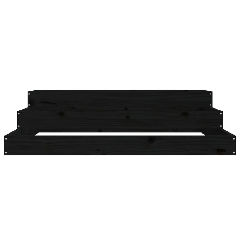 Jardinera Madera Maciza De Pino Negro 107x107x27 Cm