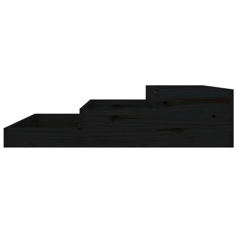 Jardinera Madera Maciza De Pino Negro 107x107x27 Cm