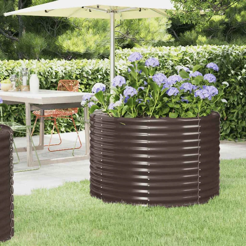 Jardinera Arriate Acero Galvanizado Marrón 100x100x68cm